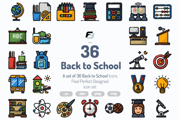 36 Back to School Icons