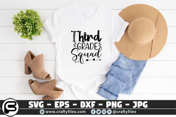 Back to School 3th Third Grade Squad Graphics and Crafts