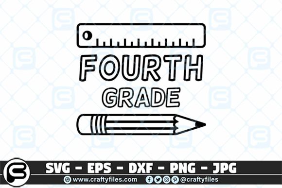 Back to School 4th Grade Pen and Ruler: Graphics for Crafts