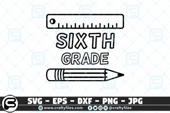 Back to School 6th Grade Pen and Ruler Graphics