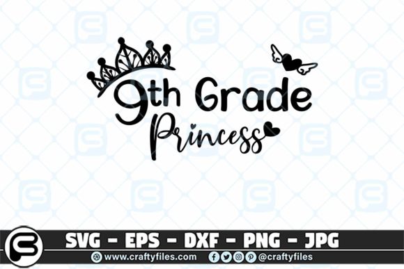Back to School 9th Grade Princess Crown Graphics