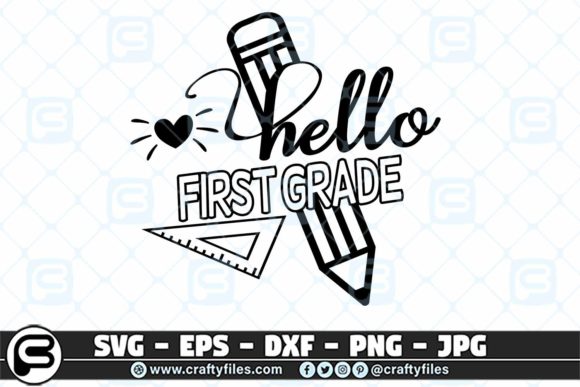 Back to School Hello 1st Grade School Graphics