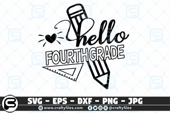 Back to School Hello 4th Grade School Graphics and Crafts