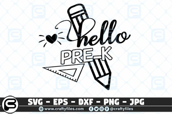 Back to School Hello Pre-K Grade School Graphics