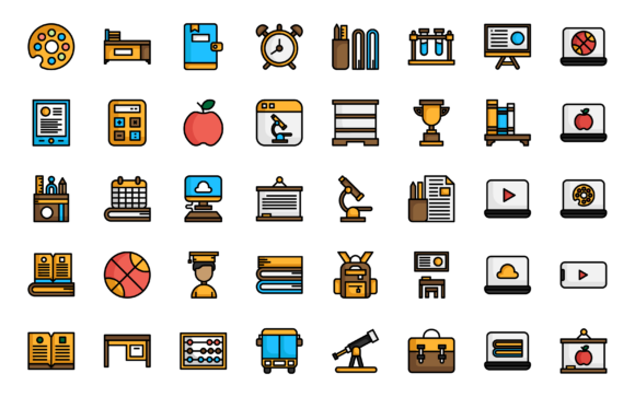 Back to School Line Color Graphics