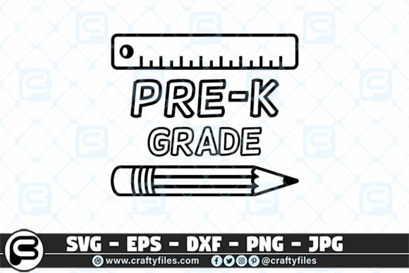 Back to School Pre-k Grade Pen and Ruler Graphics