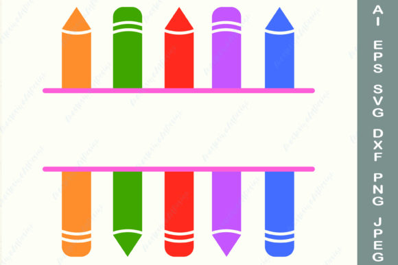 Split Pencil, Back to School Frame Graphics